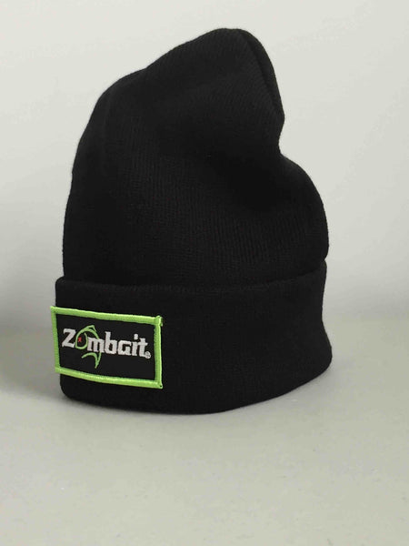 Blk Knit Cap w/ Rect Patch